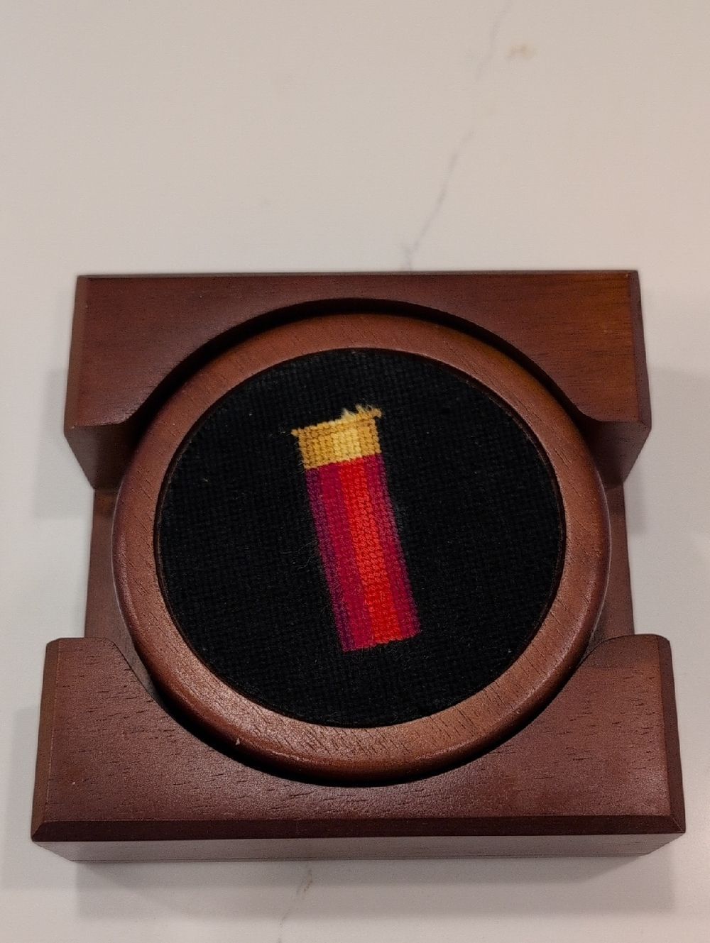 Smathers & Branson Shotgun Shells Needlepoint Coaster Set of 4 In Wood Box